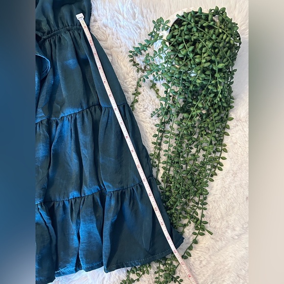 Princess Polly Evergreen Flowy Ruffle Mini Dress Size 2 - Picture 4 of 6